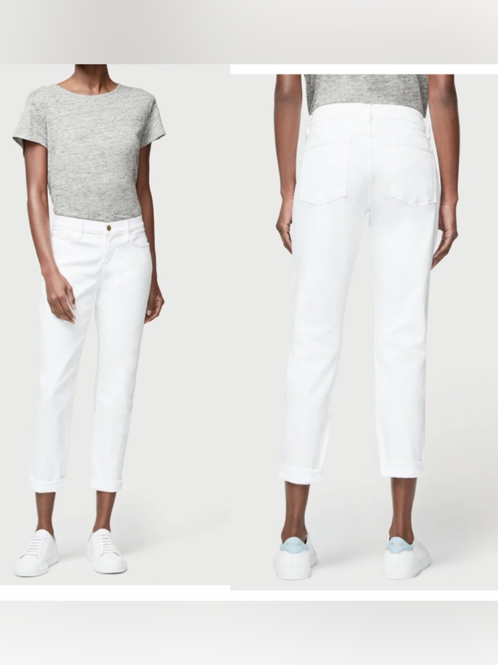 Frame Le Garçon White Mid Rise Jeans